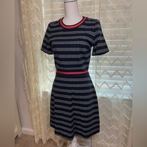 NWT Draper James Star Pointe A Line Dress Navy White Pink Size Small New